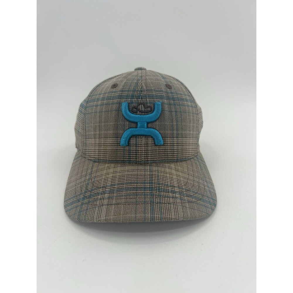 Youth Boys Hooey Western Cowboy Tan Blue Plaid Hat Flex Golf Cap Fast Shipping